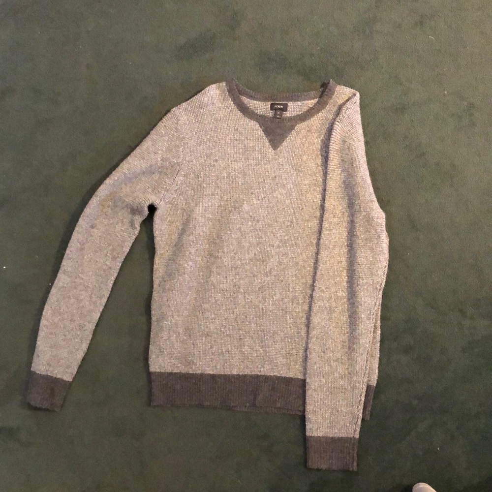 Grey J Crew Lambs Wool Sweater